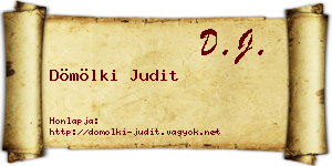 Dömölki Judit névjegykártya